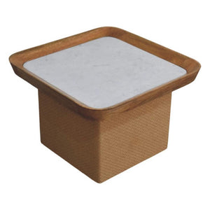 Marble-Top Chatai Coffee Table | Textured Living Room Centrepiece