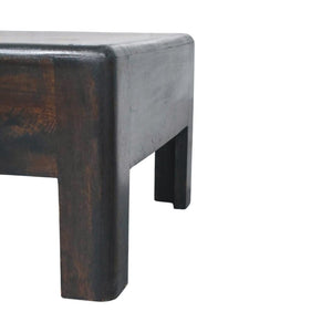 Marlow Block Coffee Table | Solid Mango Wood | Low-Profile Design | Velvet Mocha Finish