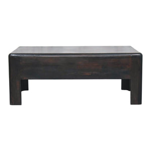 Marlow Block Coffee Table | Solid Mango Wood | Low-Profile Design | Velvet Mocha Finish