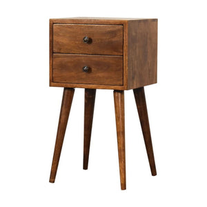 Marlow Mini Bedside Table | Solid Mango Wood | Chestnut | 2 Drawers