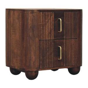 Marlowe Fluted Nightstand | Textured Bedside Table | Drawer Storage