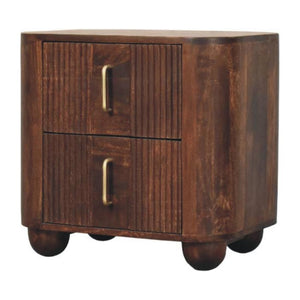 Marlowe Fluted Nightstand | Textured Bedside Table | Drawer Storage