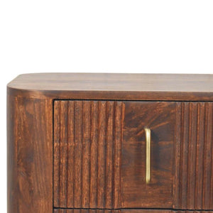 Marlowe Fluted Nightstand | Textured Bedside Table | Drawer Storage