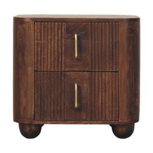 Marlowe Fluted Nightstand | Textured Bedside Table | Drawer Storage