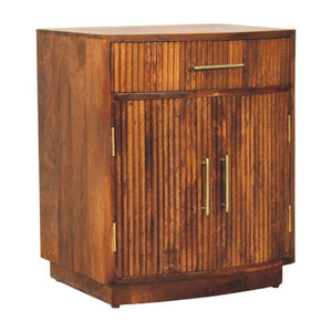 Milan Fluted Bedside Cabinet | Ribbed Timber Nightstand with Storage