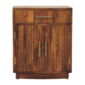 Milan Fluted Bedside Cabinet | Ribbed Timber Nightstand with Storage