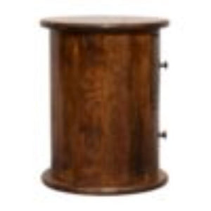 Mini 2 Drawer Drum Chest | Chestnut Finish | Rounded Bedroom Storage