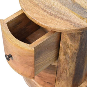 Mini 2 Drawer Drum Chest | Rounded Design | Compact Bedroom Storage
