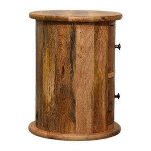 Mini 2 Drawer Drum Chest | Rounded Design | Compact Bedroom Storage