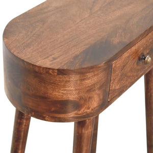 Mini Albion Bedside Table | Solid Mango Wood | California Walnut Finish | 1 Drawer Nightstand