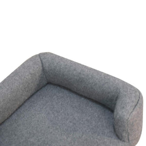 Mini Battleship Tweed Pet Sofa Bed | Upholstered Pet Lounger | Compact Dog & Cat Bed