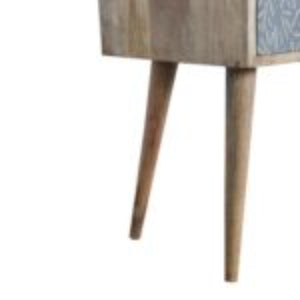 Mini Cement Chip Bedside Table | Solid Mango Wood | Single Drawer Storage