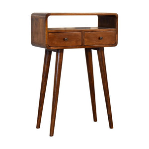 Mini Chestnut Console Table | Solid Mango Wood | Compact Entryway Table