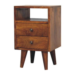 Mini Classic Bedside Table | Chestnut Finish | Compact Bedroom Storage