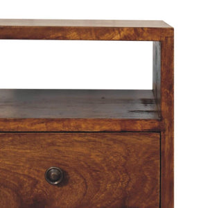 Mini Classic Bedside Table | Chestnut Finish | Compact Bedroom Storage