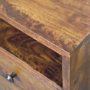 Mini Classic Bedside Table | Chestnut Finish | Compact Bedroom Storage