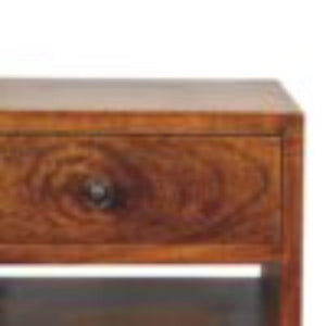 Mini Classic Multi Bedside Table | Chestnut Finish | Compact Storage