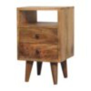 Mini Classic Open Bedside Table | Oak Finish | Open Shelf Storage