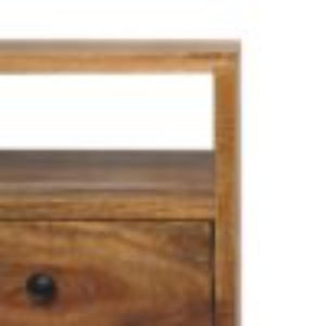 Mini Classic Open Bedside Table | Oak Finish | Open Shelf Storage