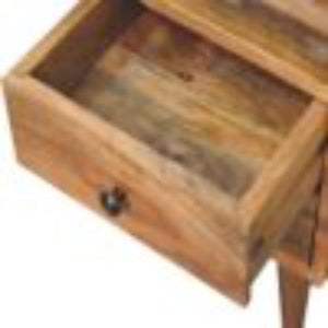 Mini Classic Open Bedside Table | Oak Finish | Open Shelf Storage