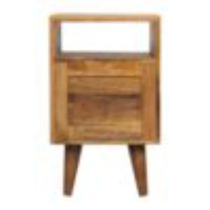 Mini Classic Open Bedside Table | Oak Finish | Open Shelf Storage