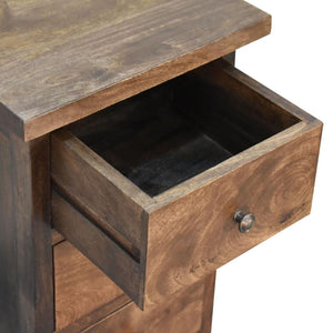 Mini Country Bedside Table | Classic Grey Finish | Compact Rustic Storage