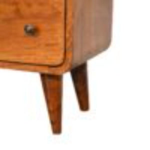 Mini Curved Chest | Chestnut Finish | Compact Rounded Storage