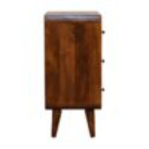 Mini Curved Chest | Chestnut Finish | Compact Rounded Storage