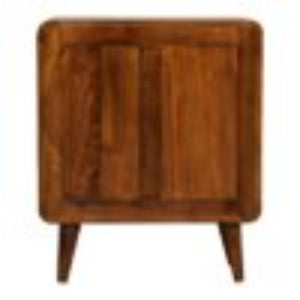 Mini Curved Chest | Chestnut Finish | Compact Rounded Storage