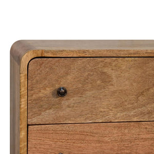 Mini Curved Chest | Oak Finish | Compact Rounded Storage