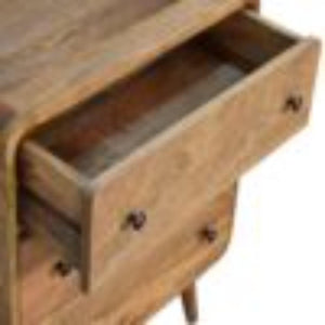 Mini Curved Chest | Oak Finish | Compact Rounded Storage