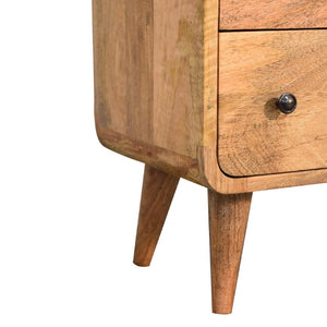 Mini Curved Chest | Oak Finish | Compact Rounded Storage