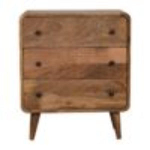 Mini Curved Chest | Oak Finish | Compact Rounded Storage