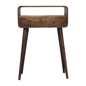 Mini Curved Console Table | Grey Wash Finish | Compact Hallway Design