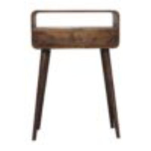 Mini Curved Console Table | Grey Wash Finish | Compact Hallway Design
