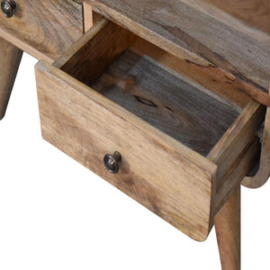 Mini Curved Media Unit | Oak-Inspired Finish | Compact TV Storage