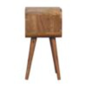 Mini Curved Open Bedside Table | Rounded Design | Compact Bedroom Storage