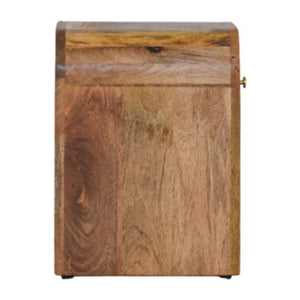 Mini Darcy Bedside Table | Solid Mango Wood | Oak-ish Finish | Curved Edges