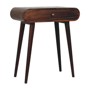 Mini Dressing Table | Solid Mango Wood | California Walnut Finish | Folding Mirror