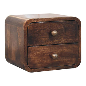 Mini Floating Bedside | Solid Mango Wood | California Walnut Finish