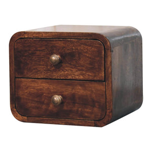 Mini Floating Bedside | Solid Mango Wood | California Walnut Finish