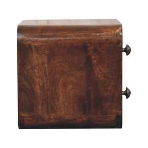Mini Floating Bedside | Solid Mango Wood | California Walnut Finish