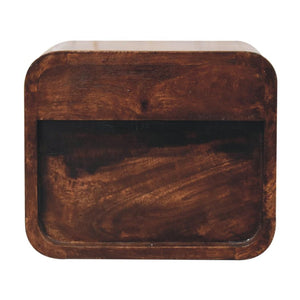 Mini Floating Bedside | Solid Mango Wood | California Walnut Finish
