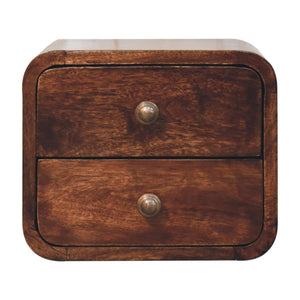 Mini Floating Bedside | Solid Mango Wood | California Walnut Finish