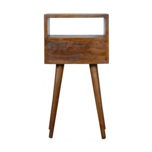 Mini Geo Brass Bedside Table | Geometric Style | Compact Bedroom Furniture
