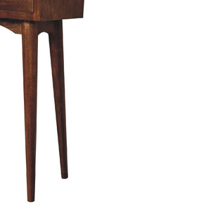 Mini Hallway Console Table | Chestnut Finish | Compact Entryway Design
