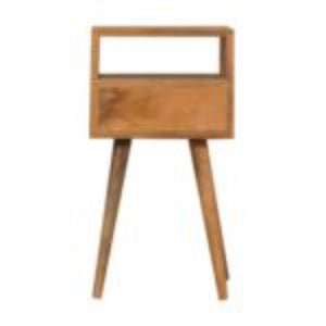 Mini Hand-Painted Bedside Table | Solid Mango Wood | Teal Finish | Single Drawer Storage
