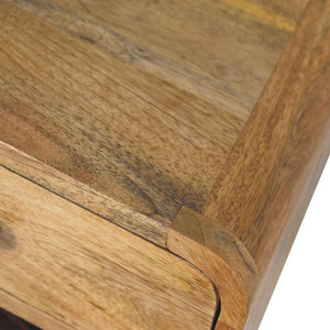 Mini Oak-ish Floating Open Bedside | Solid Mango Wood | Open Shelf