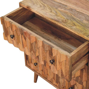 Mini Pineapple Carved Chest | Decorative Carving | Compact Accent Storage