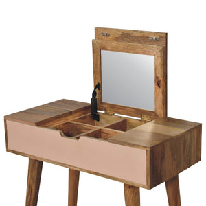 Mini Pink Dressing Table | Painted Detail | Compact Vanity Storage